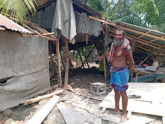 damaged house at bogi village due to Cyclone Remal